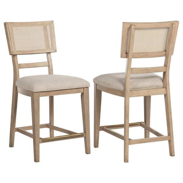 Kailani Radio Weave Cane Counter Dining Side Chair front view in beige oak