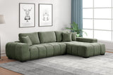 Manhattan Green Sectional Sofa front view