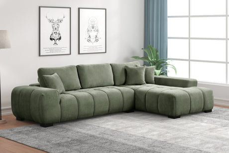 Manhattan Green Sectional Sofa front view