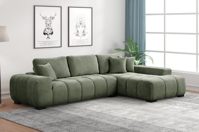 Manhattan Green Sectional Sofa front view