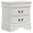 Louis Philippe white 2-drawer nightstand bedside table front view