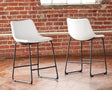 Centiar White Upholstered Counter Height Bar Stool front view