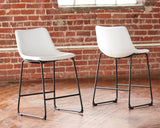 Centiar White Upholstered Counter Height Bar Stool front view