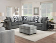 Tutan Gray Sectional Sofa front angle showing entire sectional