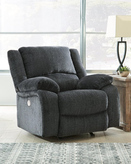 Draycoll Slate Chenille Power Recliner front view