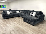 Saro Charcoal 4-Piece Oversized Sectional sofa front view