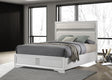 Miranda 55-inch white upholstered queen panel bed front view