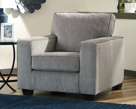 Altari Alloy Chenille Chair front view showing plush upholstery and sleek frame