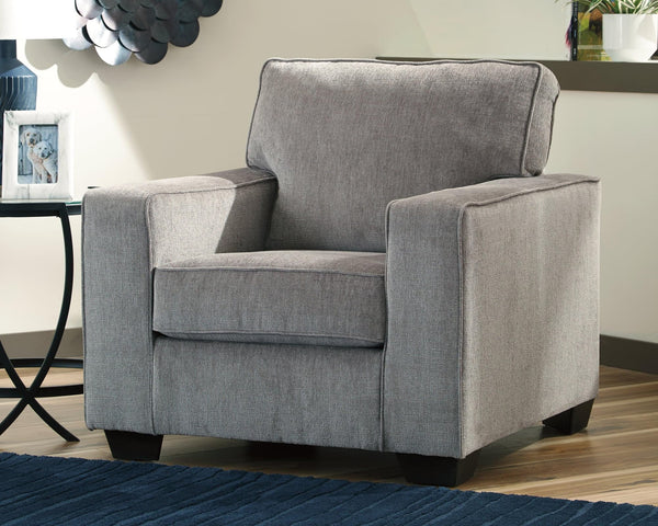 Altari Alloy Chenille Chair front view showing plush upholstery and sleek frame