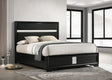 Miranda 55-inch Upholstered Queen Panel Bed Black front view