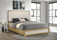 Hyland Wood Queen LED Panel Bed Natural and White, front view