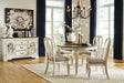 Realyn Chipped White Dining Extension Table angled view