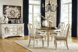 Realyn Chipped White Dining Extension Table angled view