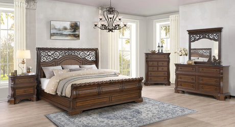 Ben Brown Sleigh Bedroom Set bed with sleigh design in main view