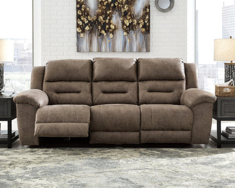 Stoneland Fossil Faux Leather Power Reclining Sofa sofa front angle