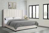 Harry Ivory Upholstered King Bed front view