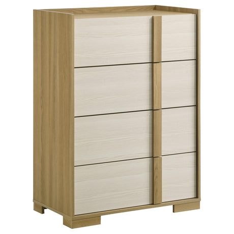 Hyland 4-drawer chest of drawers natural finish front view