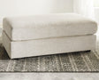 Soletren Stone Chenille Oversized Ottoman front angle view