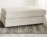 Soletren Stone Chenille Oversized Ottoman front angle view