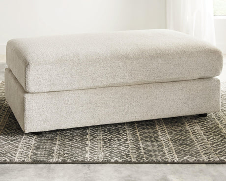 Soletren Stone Chenille Oversized Ottoman front angle view