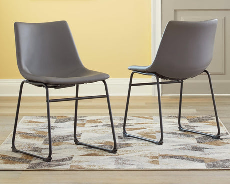 Centiar Gray Dining Chair angled side view