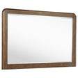 Maderia walnut dresser mirror with bevelled glass, front view