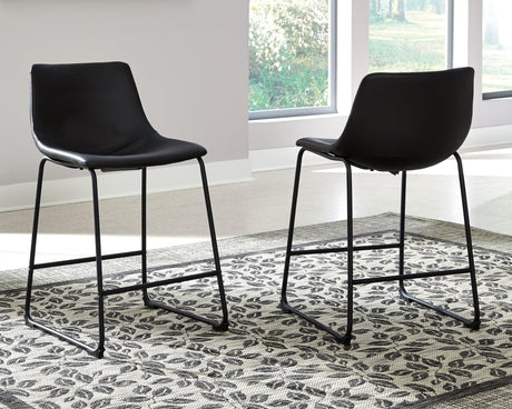 Centiar Black Counter Height Bar Stool front angle view
