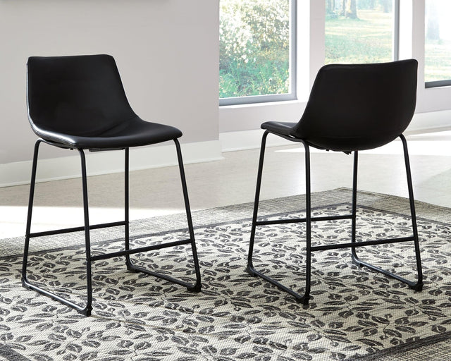 Centiar Black Counter Height Bar Stool front angle view