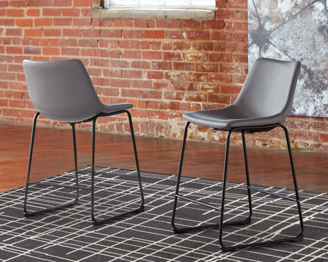 Centiar Gray Upholstered Counter Height Bar Stool front view