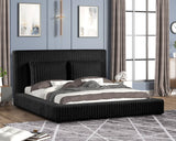 Lauren Black Upholstered Platform King Bed front view