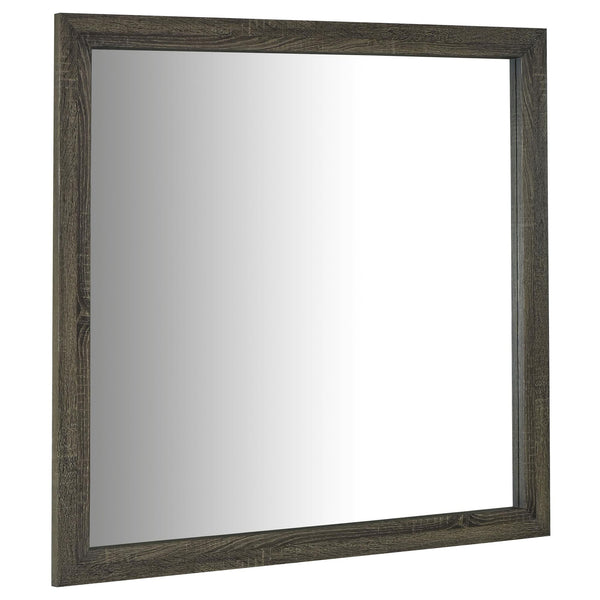 Wright brown oak dresser mirror front view