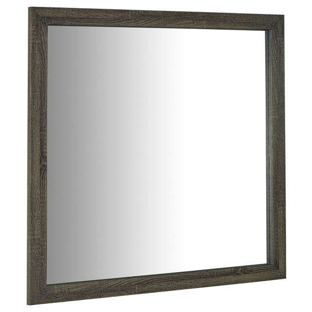 Wright brown oak dresser mirror front view