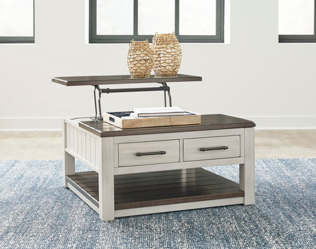 Taurus Beige Lift Top Cocktail Table front view