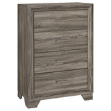 Wright 4-drawer chest of drawers brown oak front angle