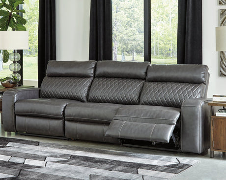 Samperstone 3-Piece Power Reclining Sectional sofa angled left view