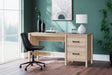 Hun Tan Office Desk front view in tan finish