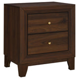 Welsley 2-drawer nightstand bedside table walnut front view