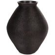 Hannela Antique Brown Ribbed Vase front view