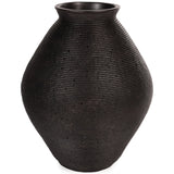Hannela Antique Brown Ribbed Vase front view