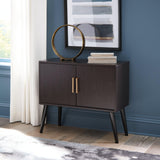 Orinfield Dark Brown Accent Cabinet front view closed