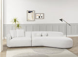 Mia Beige Boucle Fabric Sectional Sofa front main view