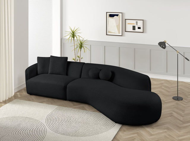 Mia Black Boucle Sectional Sofa main view