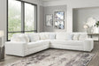 Marshmallow Beige Oversized Corduroy Fabric Sectional sofa main view