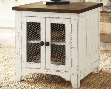 Wystfield Two-Tone White and Brown End Table front view