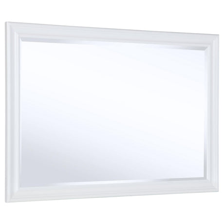 Bexhill White Horizontal Dresser Mirror front view