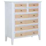 Bexhill 8-drawer white chest of drawers front view