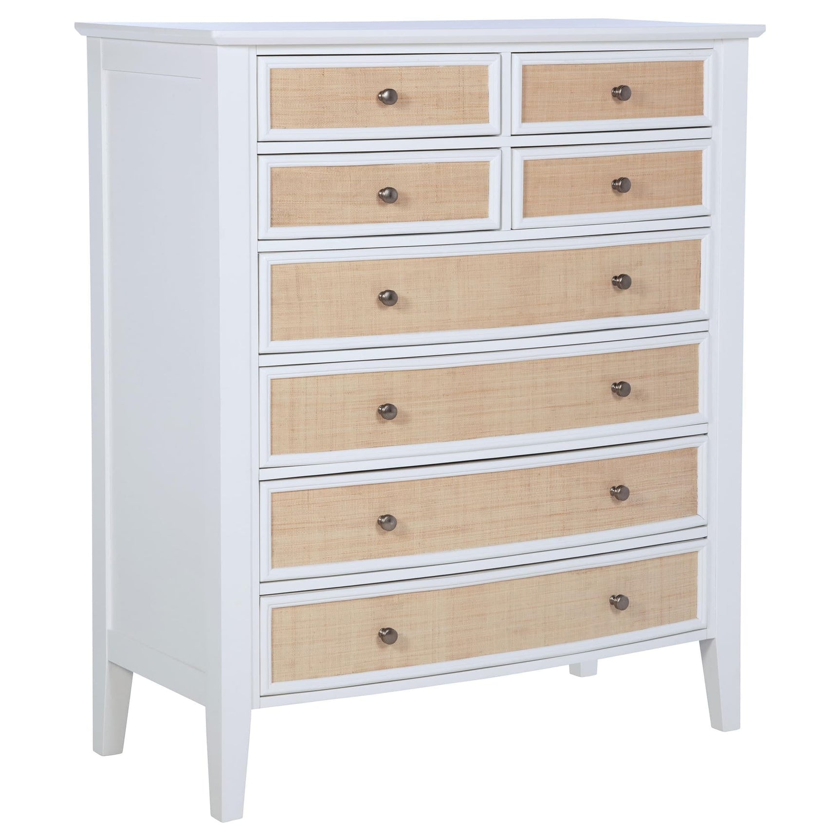 Bexhill 8-drawer white chest of drawers front view
