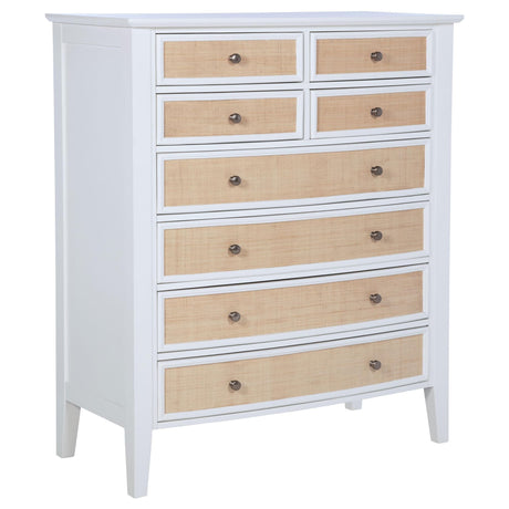 Bexhill 8-drawer white chest of drawers front view
