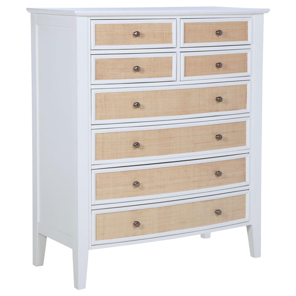 Bexhill 8-drawer white chest of drawers front view