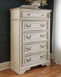 Realyn Two-Tone Chest Of Drawers - front angle view